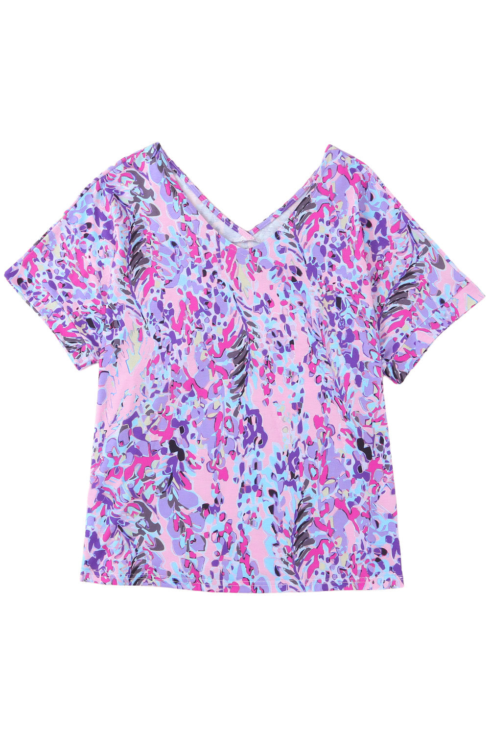 Rosa lose bemalten Blumen -T -Shirt