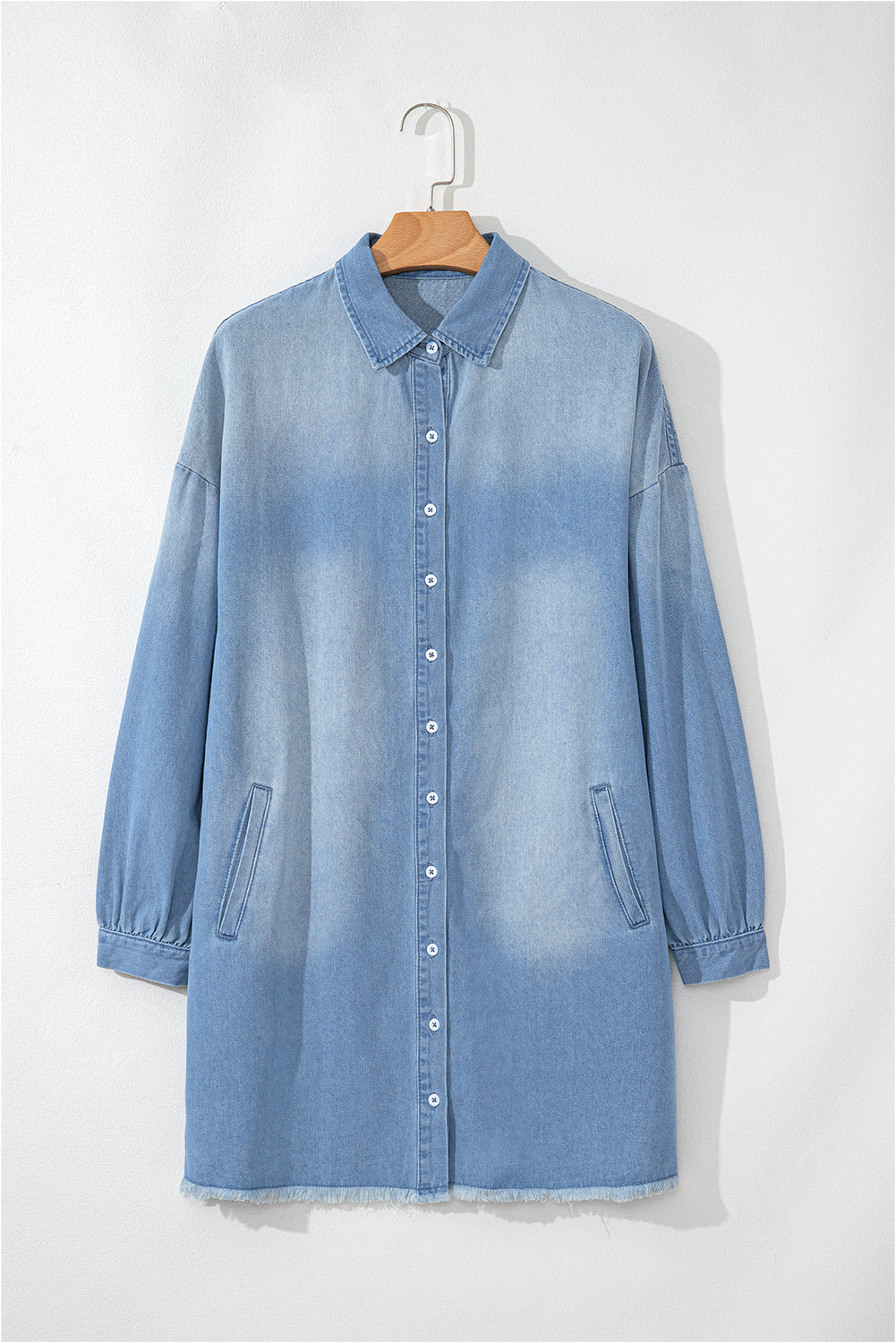 Robe de chemise en jean lavée moyen Beau Blue Risen