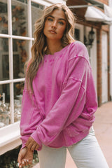 Sweat-shirt oversize torsadé avec coutures apparentes et dos ouvert