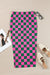 Long-waxing mid-length skirt with side slit and pink tiles print