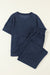 Camiseta sin camiseta Textured Navy Blue *