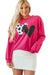 Strawberry Pink Sequin Double Heart Graphic Sweatshirt