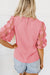 Mid-length sleeve blouse with dusty pink contrasts with contrasting pink