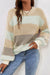 Brown Sleeve with sleeve in textured knitting color block *