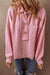 Haut Henley con cuello de punto picado rosa con bolsillo para el pecho