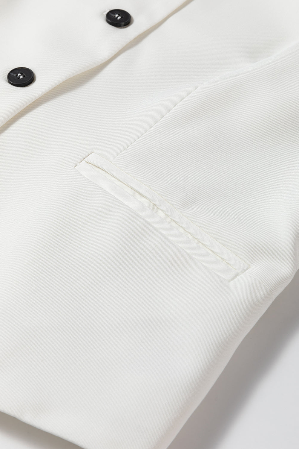 White costume vest with united buttoned V -neck colored