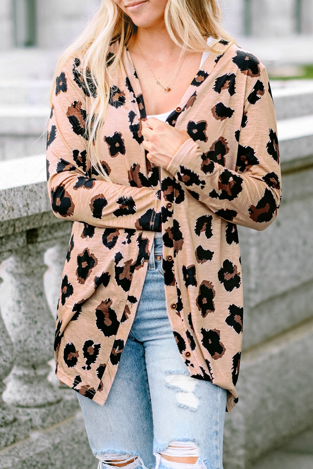 Cardigan ouvert sur le devant imprimé léopard-A WOMAN WE LOVE