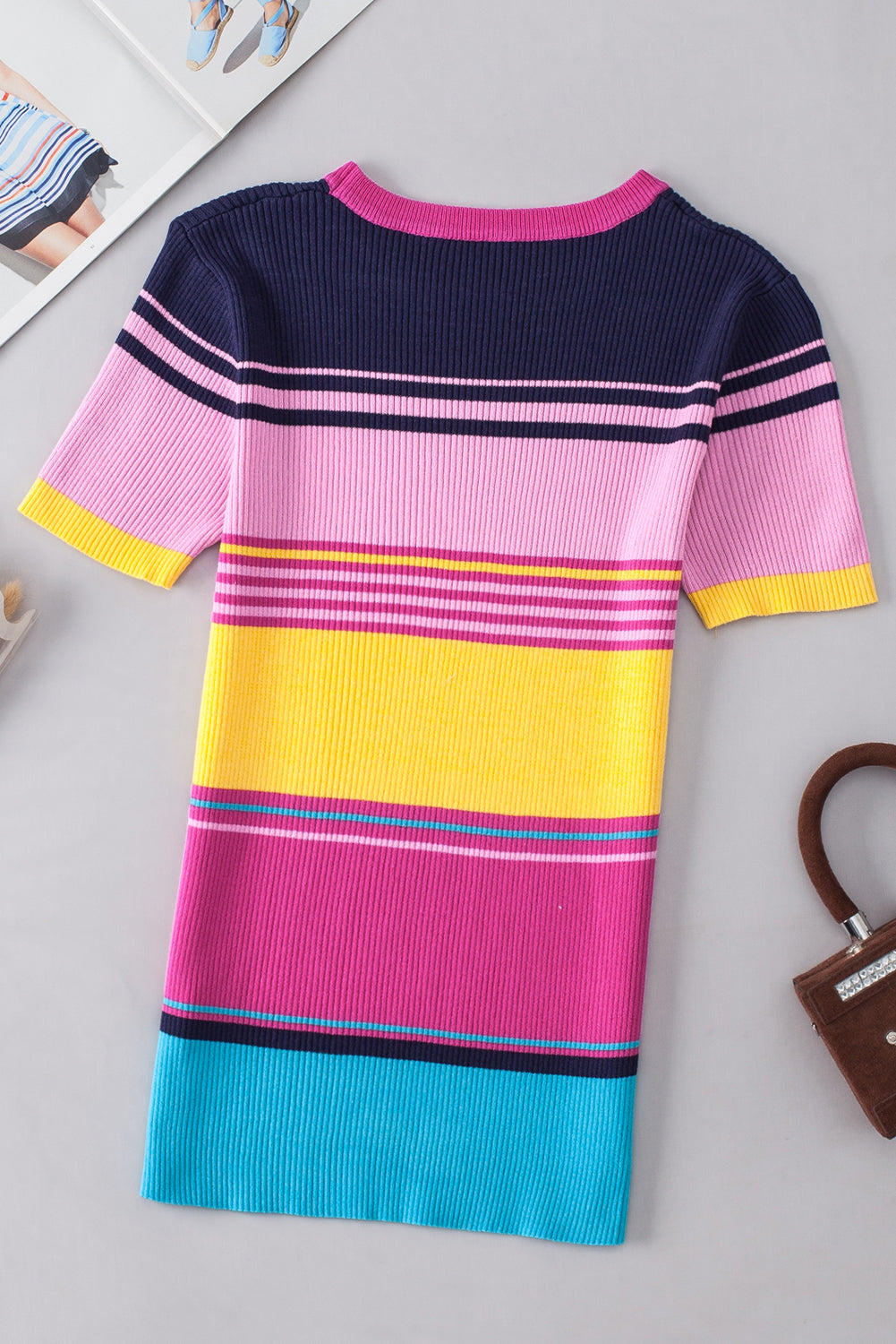 Ribbed ribbed ribbed with mixed striped stripes