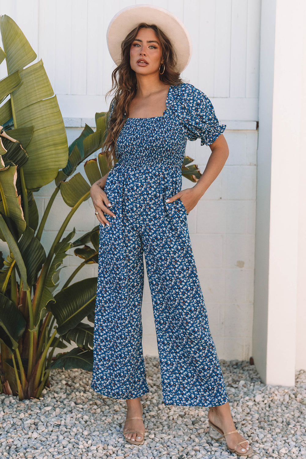 Combinaison bleue vintage bohème florale *-A WOMAN WE LOVE