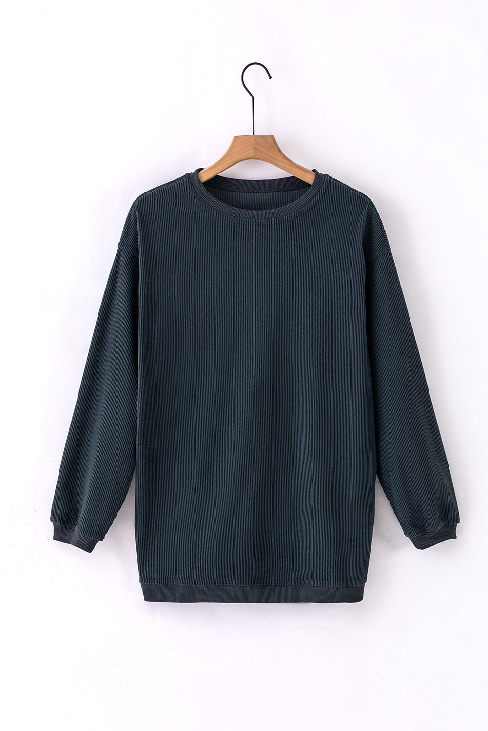 Sweat oversize en velours côtelé gris foncé