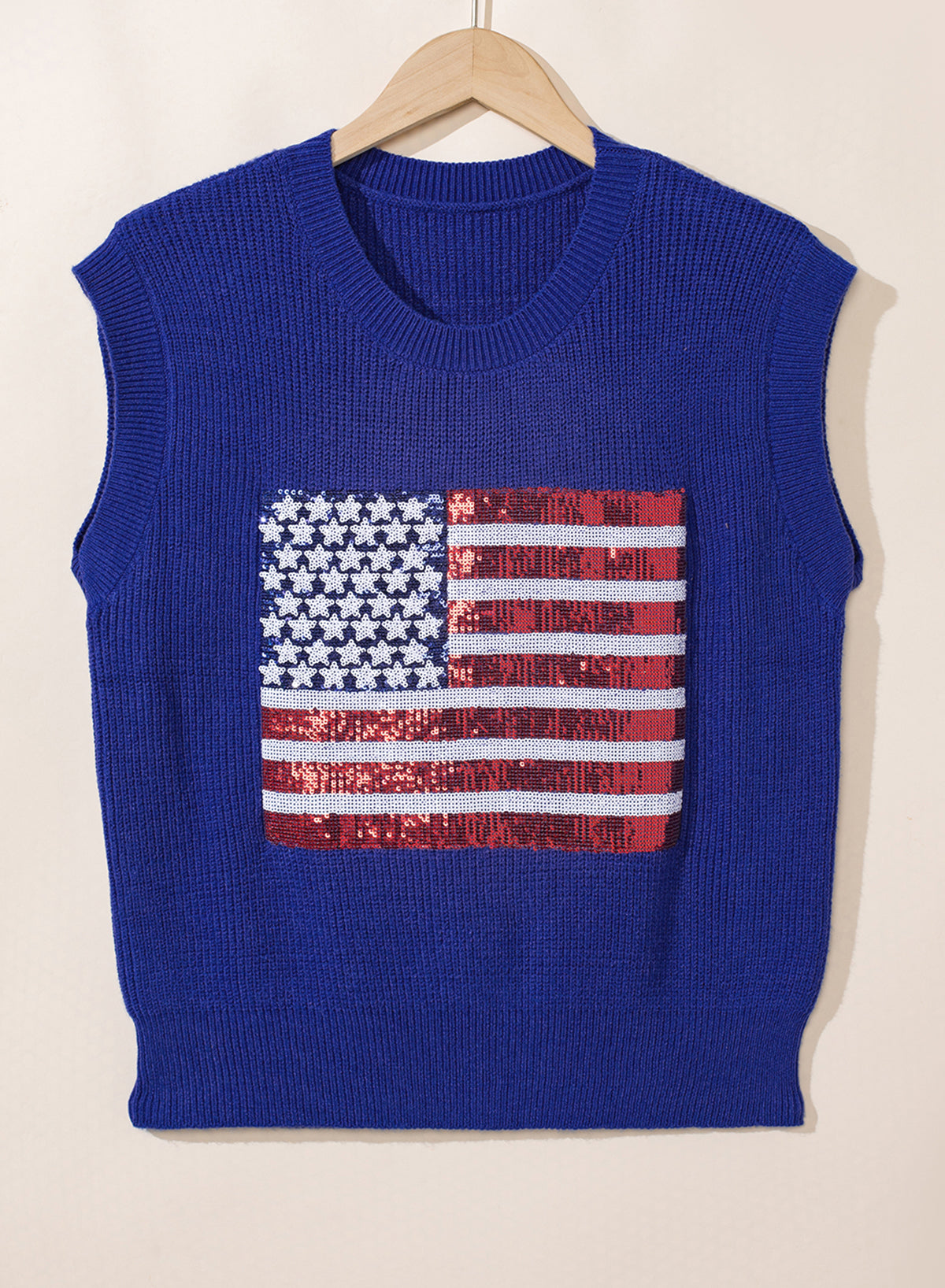 Bleui sparkling American flag knitted
