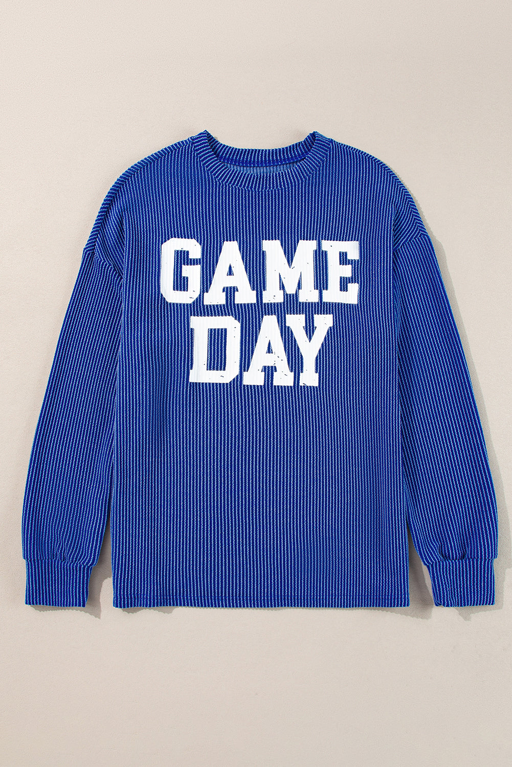 BLUING CORDED GAME DAY GRAFIC LANGELEVE CREWNECK TOP