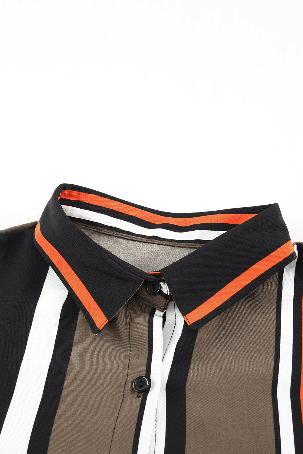 Black Brown Striped Modern Women Shirt