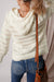 White hooding sweater in ruglan stitching knitted knit