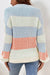 Multicolored sweater with sleeve bubbles in textured color block *