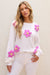 White flower hook sweater