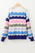 Drozing shoulder sweater and dark blue striped tank sleeves