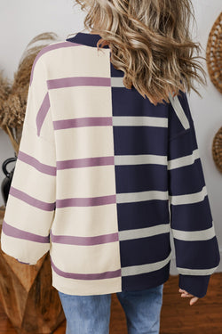 Striped over-dimensional sweatshirt *