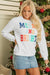 White sweatshirt in twisted knitting Merry and Bright *