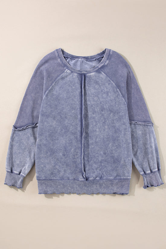 Raglan sleeve patchwork sweatshirt *