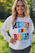 White sweatshirt in twisted knitting Merry and Bright *