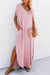 Robe t-shirt longue rose *