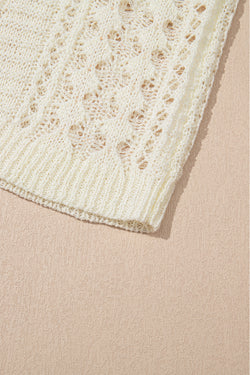 White Pull in openwork knitting with puffy sleeves*