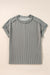 T-shirt gris moyen en tricot texturé *