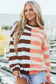 Brown stripe and color blocks *