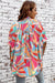 Multicolor a large shirt with half-underwenting sleeves and abstract geometric print