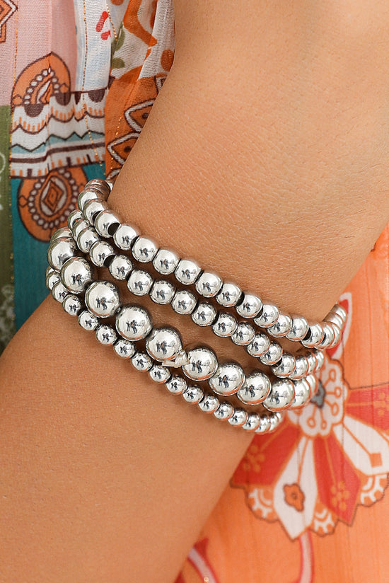 Bracelet de perles multicouches blanc