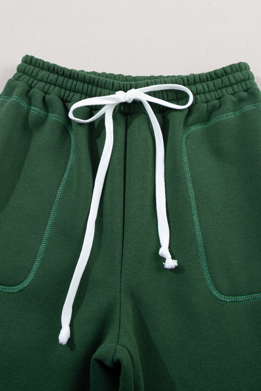 Pantalones jogger casuales con cordón en la cintura verde niebla