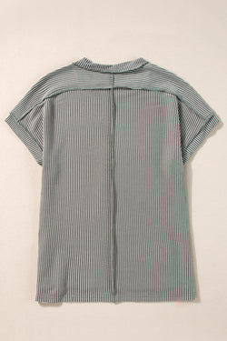 T-shirt gris moyen en tricot texturé *