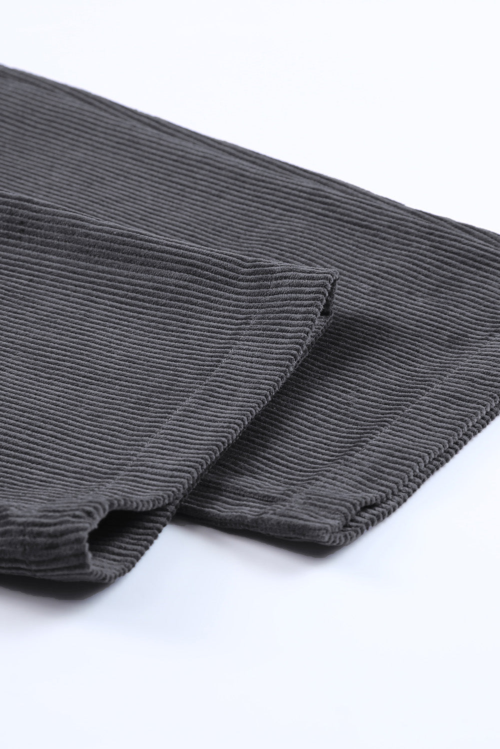 Pantalones rectos de cintura alta de pana gris