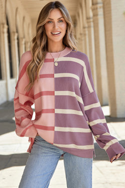 Striped over-dimensional sweatshirt *