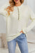 Beige Ruffled Buttoned Knit Sweater