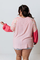 Contrasting floral patchwork blouse *