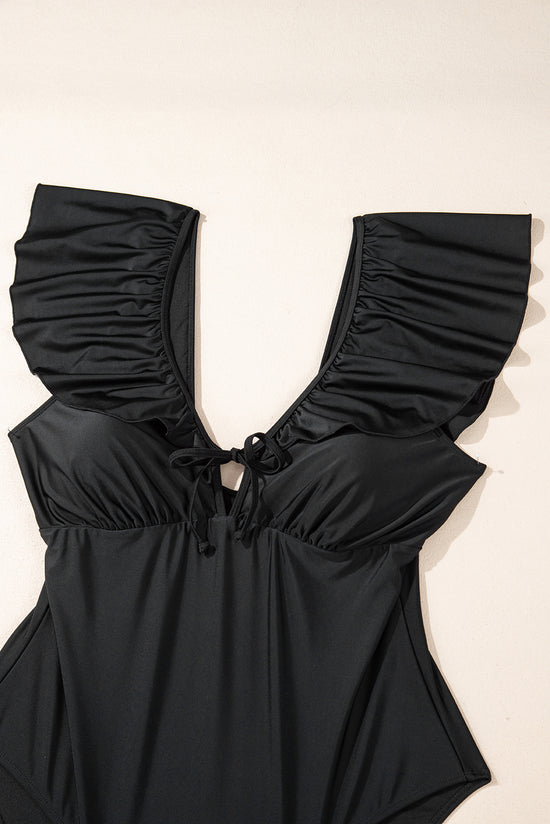 Maillot de bain une pièce noir grande taille *