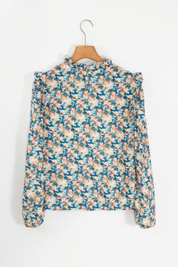 Sky blue blouse with puffy sleeves *