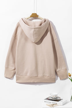 Bouthone loop sweatshirt with united beige color pockets