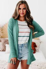 Canton - Cardigan texturé uni ouvert sur le devant avec poche-A WOMAN WE LOVE