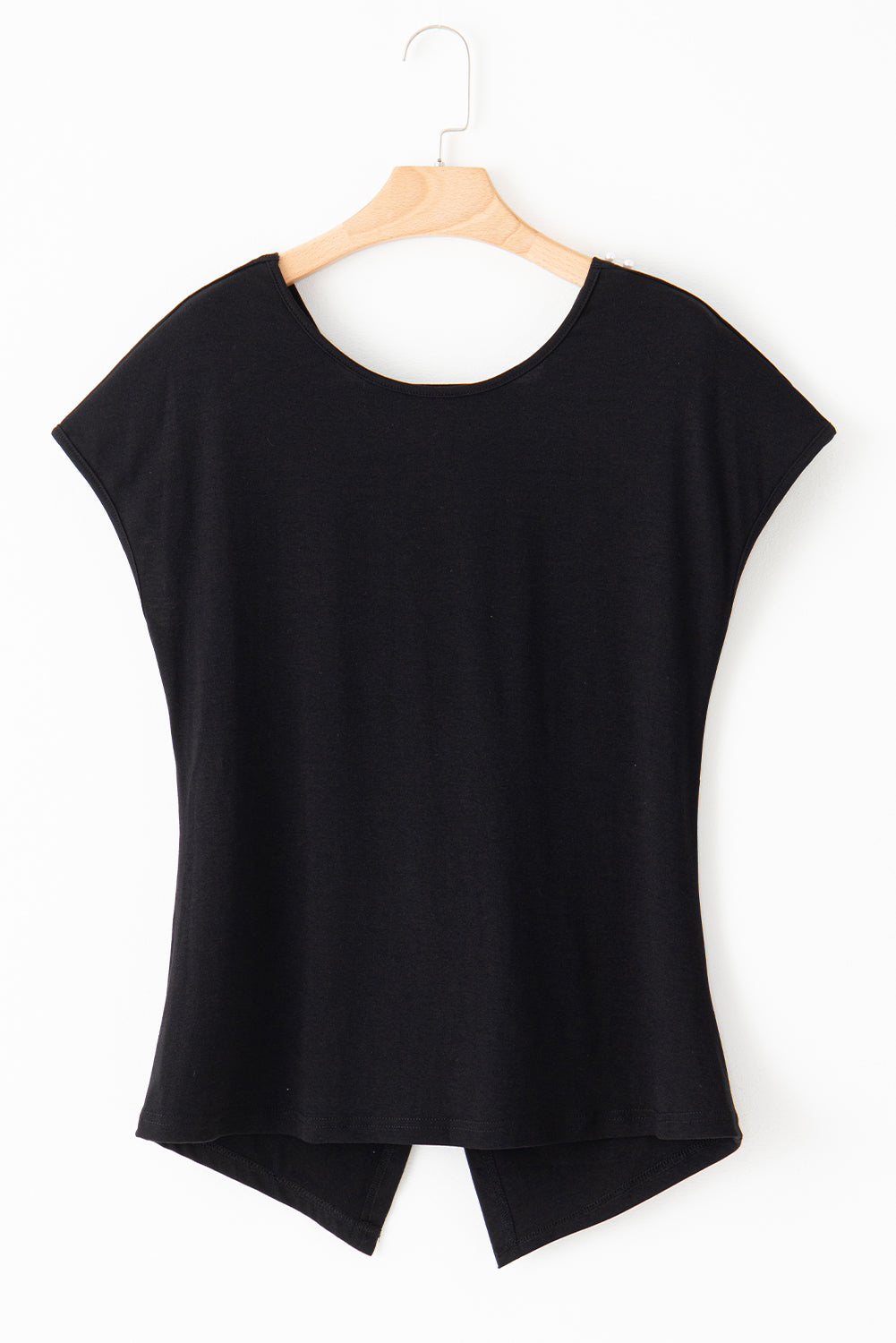 Perle nere abbellite Twist Back tee