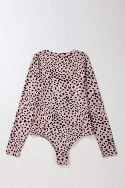 Smoke gray body print leopard with long sleeves *