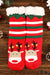 Chaussettes en tricot de laine à motif de dessin animé de Noël rouge ardent