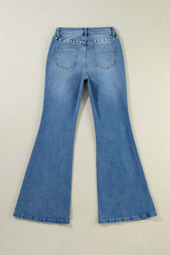 Jean en denim coupe bootcut bleu crépuscule nacré