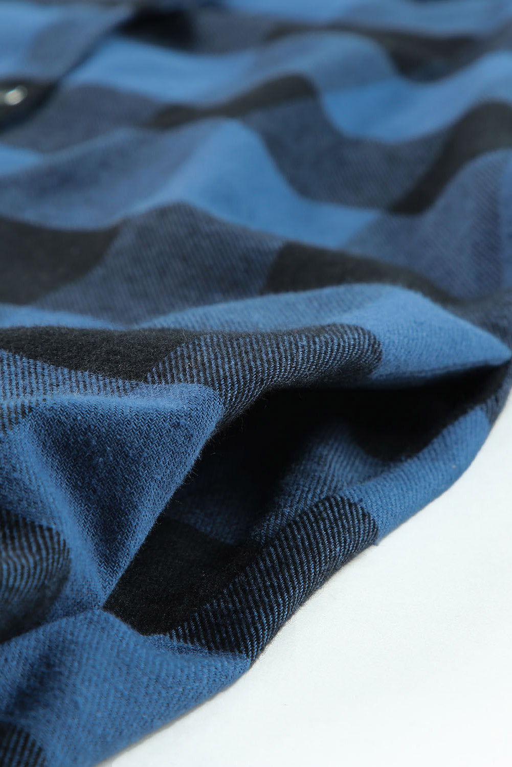 Blue tile shirt jacket with folded collar