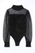 Black body in ribbed velvet with long sleeves *