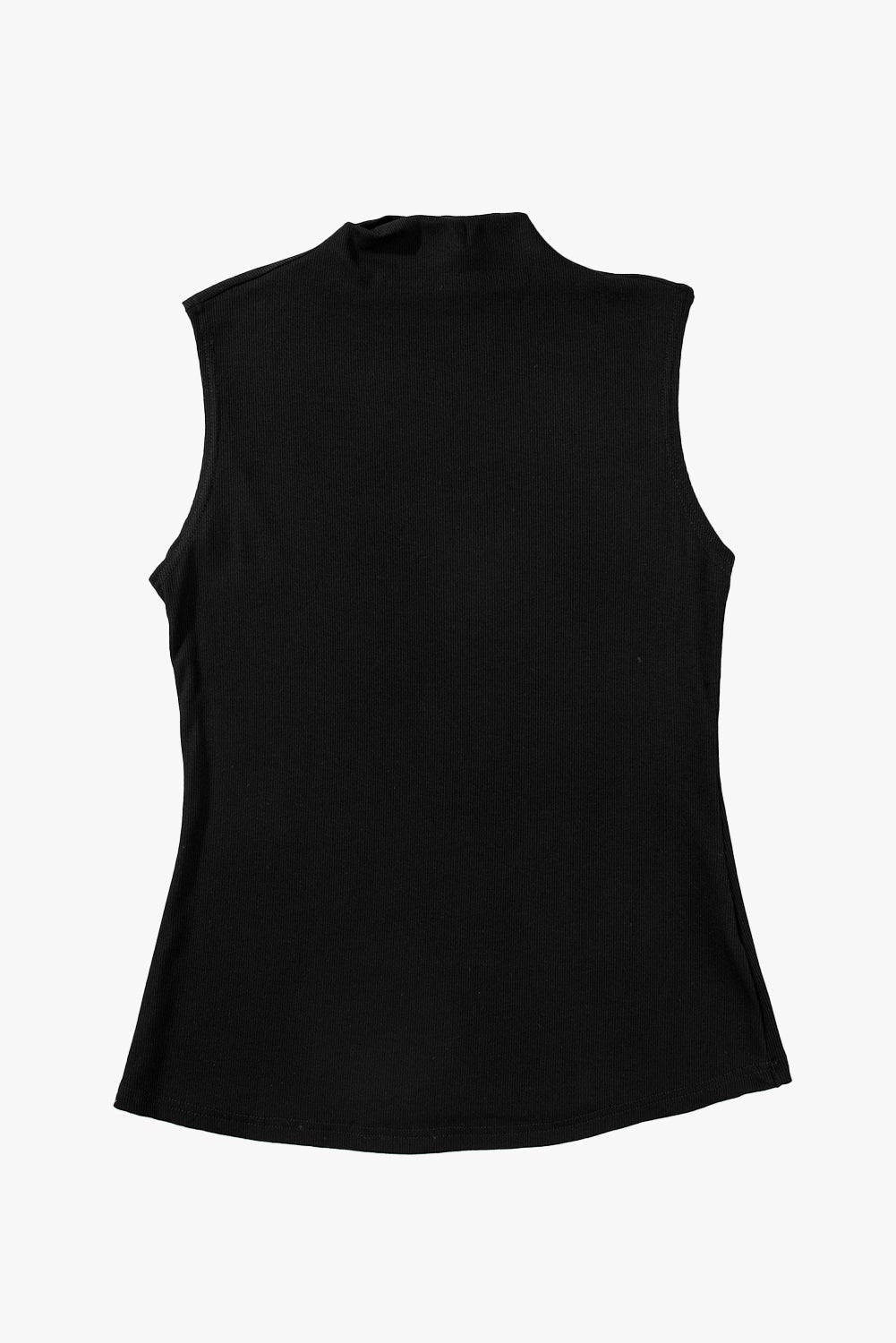 Black Solid Mock Neck Tank Toquera