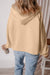 Loose-fitting half-zip hoodie with parchment fleece-lined kangaroo pockets