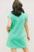 Robe t-shirt texturée vert menthe à mancherons